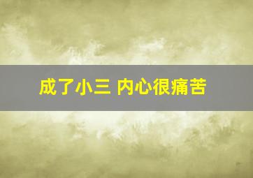 成了小三 内心很痛苦